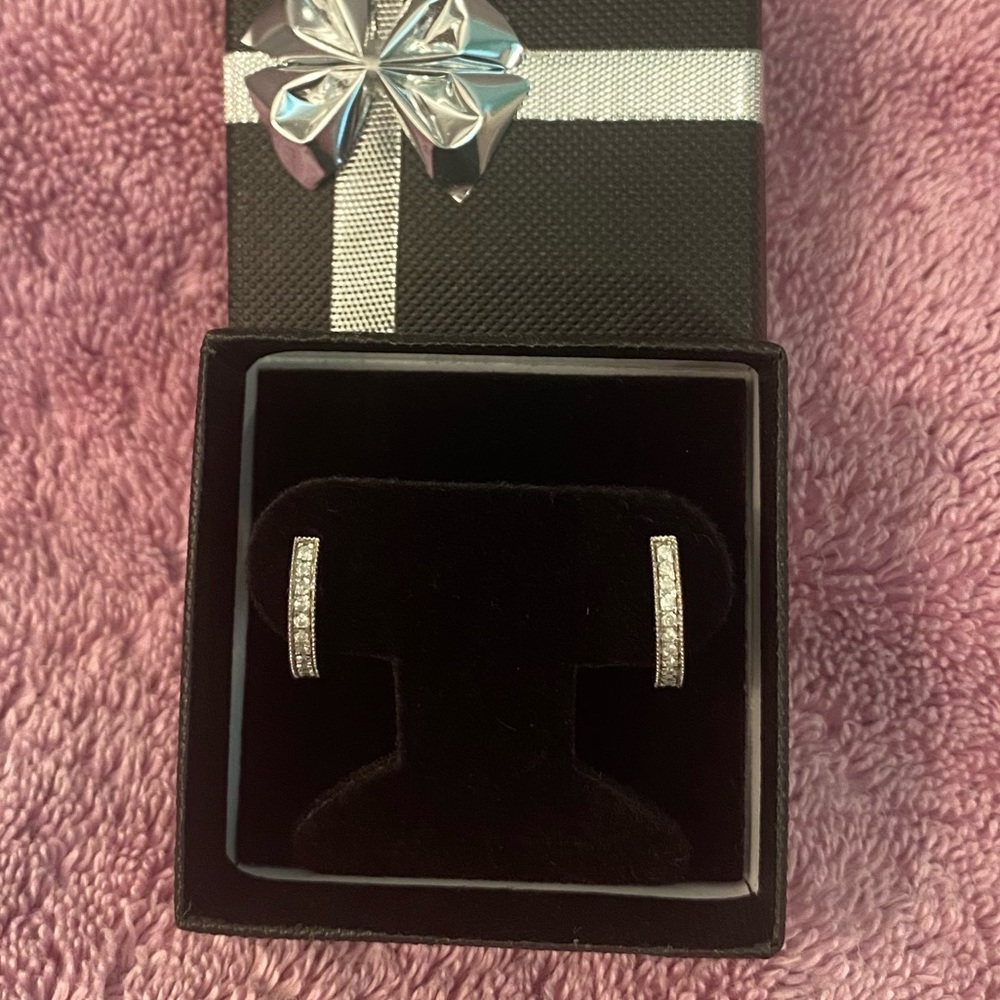 Diamond Huggie Hoop Earrings